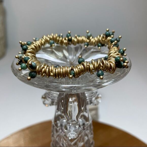 Brass and stone bracelet handcrafted - Picture 9 of 11